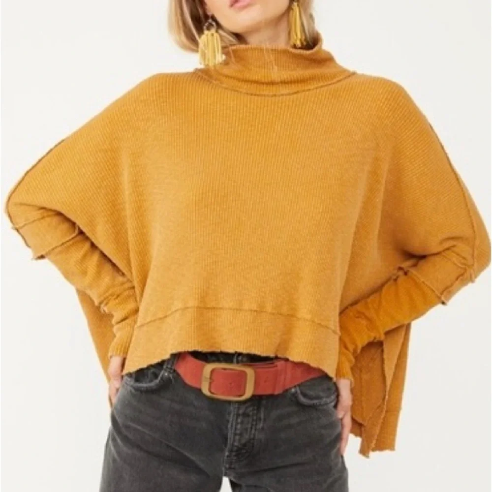 Free People We the Free Orange Turtle Neck Sweater - Picture 5 of 15